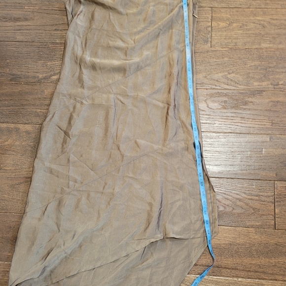 Asya Italian Design Sheer Tan High Low sleeveless Dress Small - Picture 9 of 13